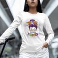 Witchy Teacher Halloween Messy Bun Teacher Bleached Women Long Sleeve T-Shirt, gift for family, gift for coworker Witchy Teacher Halloween Messy Bun Teacher Bleached Women Long Sleeve T-Shirt, gift for family, gift for coworker