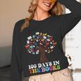 100 Days In The Books Reading Teacher 100th Day Of School Women Long Sleeve T-Shirt, novelty gifts, funny gifts