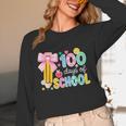 100 Days Of School Preppy 100th Day Of School Teachers Girls Women Long Sleeve T-Shirt, novelty gifts, funny gifts