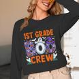 1st Grade Boo Crew First Grade Teacher Kids Happy Halloween Women Long Sleeve T-Shirt, novelty gifts, funny gifts