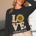 4th Grade Teacher Love Autumn Fall Sunflower Appreciation Women Long Sleeve T-Shirt, novelty gifts, funny gifts