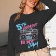 5th Grade Is My Jam Vintage 80s Boombox Teacher Student Women Long Sleeve T-Shirt, novelty gifts, funny gifts