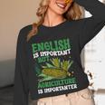 AG Teacher English Is Important But Agriculture Teacher Women Long Sleeve T-Shirt, novelty gifts, funny gifts