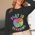 Apple Retro Play Is Learning Kindergarten Teacher Daycare Women Long Sleeve T-Shirt, novelty gifts, funny gifts Apple Retro Play Is Learning Kindergarten Teacher Daycare Women Long Sleeve T-Shirt, novelty gifts, funny gifts
