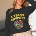 Autism Teacher Shirt I Teach Kindness Apple Puzzle Awareness Women Long Sleeve T-Shirt, novelty gifts, funny gifts