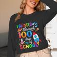 I Blasted Through 100 Days Of School 100th Day Teacher Kids Women Long Sleeve T-Shirt, novelty gifts, funny gifts