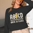 Boys Girls Teachers Rock Back To School ABCD Back In Class Women Long Sleeve T-Shirt, novelty gifts, funny gifts