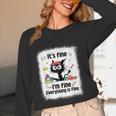 Cat It's Fine I'm Fine Everything Is Fine Teacher Life Women Long Sleeve T-Shirt, novelty gifts, funny gifts