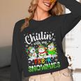 Chillin With My Pre-K Snowmies Christmas Teacher Xmas Women Long Sleeve T-Shirt, novelty gifts, funny gifts