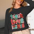 Christmas Coquette Bow Teacher Teach Love Inspire Women Long Sleeve T-Shirt, novelty gifts, funny gifts