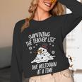 Christmas Surviving Teacher Life Meltdown Xmas Women Men Women Long Sleeve T-Shirt, novelty gifts, funny gifts