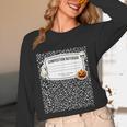 Composition Notebook Costume Adult Halloween For Teachers Women Long Sleeve T-Shirt, novelty gifts, funny gifts