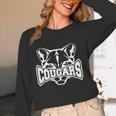 Cougars Teacher Student School Sports Fan Team Spirit Women Long Sleeve T-Shirt, novelty gifts, funny gifts