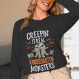 Creepin It Real Kindergarten Monsters Halloween Teacher Women Long Sleeve T-Shirt, novelty gifts, funny gifts