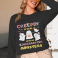 Creepin It Real With Kindergarten Monsters Halloween Teacher Women Long Sleeve T-Shirt, novelty gifts, funny gifts Creepin It Real With Kindergarten Monsters Halloween Teacher Women Long Sleeve T-Shirt, novelty gifts, funny gifts
