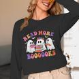 Cute Ghost Read More Books Lover Teacher Halloween Costume Women Long Sleeve T-Shirt, novelty gifts, funny gifts