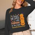 Cute Teacher Halloween For Women Men Teacher Pumpkin Women Long Sleeve T-Shirt, novelty gifts, funny gifts