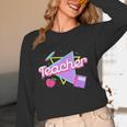 Cute Teacher Shirt 80's 90's Style Retro Old School Teacher For Men Women Women Long Sleeve T-Shirt, novelty gifts, funny gifts