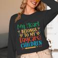 Daycare Children Childcare Provider Teacher PreK Nursery Women Long Sleeve T-Shirt, novelty gifts, funny gifts