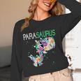 Dino Para Professional Teacher Collection T-Rex Dinosaur Paraeducator Assistant Teacher Women Long Sleeve T-Shirt, novelty gifts, funny gifts