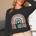 ESL Squad Teacher Crew Team Back To School English Rainbow Women Long Sleeve T-Shirt, novelty gifts, funny gifts ESL Squad Teacher Crew Team Back To School English Rainbow Women Long Sleeve T-Shirt, novelty gifts, funny gifts