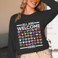 ESL Teacher All Are Welcome Here For Worlds Virtual Teachers Women Long Sleeve T-Shirt, novelty gifts, funny gifts