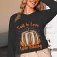 Fall In Love With Reading Pumpkin Autumn Librarians Teacher Women Long Sleeve T-Shirt, novelty gifts, funny gifts