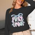 First Grade Coquette Bow Girls Teacher Team 1st Grade Squad Women Long Sleeve T-Shirt, novelty gifts, funny gifts