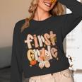 First Grade Fall Floral Coquette Bow Teachers Students Women Long Sleeve T-Shirt, novelty gifts, funny gifts First Grade Fall Floral Coquette Bow Teachers Students Women Long Sleeve T-Shirt, novelty gifts, funny gifts