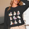 Ghost Book Reading Halloween Books Lover Teacher Kids Women Long Sleeve T-Shirt, novelty gifts, funny gifts
