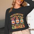 Groovy Thanksgiving With My Gnomie Women Teacher Fall Gnome Women Long Sleeve T-Shirt, novelty gifts, funny gifts