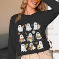 Halloween Ghost Music Teacher Playing Instruments Women Long Sleeve T-Shirt, novelty gifts, funny gifts Halloween Ghost Music Teacher Playing Instruments Women Long Sleeve T-Shirt, novelty gifts, funny gifts