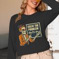 Halloween Teacher Six Seven Meme 6 7 Skeleton Spooky Costume Women Long Sleeve T-Shirt, novelty gifts, funny gifts