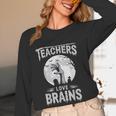 Halloween Teacher Tshirts Zombie Teachers Love Brains Women Long Sleeve T-Shirt, novelty gifts, funny gifts Halloween Teacher Tshirts Zombie Teachers Love Brains Women Long Sleeve T-Shirt, novelty gifts, funny gifts