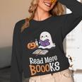 Halloween Teacher Women Cute Reading Ghost Read More Books Women Long Sleeve T-Shirt, novelty gifts, funny gifts Halloween Teacher Women Cute Reading Ghost Read More Books Women Long Sleeve T-Shirt, novelty gifts, funny gifts