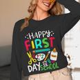 Happy First Day Of School Teacher Back To School Student Women Long Sleeve T-Shirt, novelty gifts, funny gifts