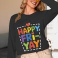 Happy Fri-Yay Teacher Life Weekend Pun Happy Friday Women Long Sleeve T-Shirt, novelty gifts, funny gifts