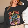 Helping Little Minds Grow Teacher First Day Back To School Women Long Sleeve T-Shirt, novelty gifts, funny gifts Helping Little Minds Grow Teacher First Day Back To School Women Long Sleeve T-Shirt, novelty gifts, funny gifts