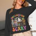 Inclusion Isnt Scary Halloween Skeleton Ghost Sped Teacher Women Long Sleeve T-Shirt, novelty gifts, funny gifts Inclusion Isnt Scary Halloween Skeleton Ghost Sped Teacher Women Long Sleeve T-Shirt, novelty gifts, funny gifts