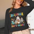 Inclusion Isn't Scary SLP Halloween Sped Teacher Therapy Women Long Sleeve T-Shirt, novelty gifts, funny gifts