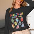 Inclusion Is My Jam SPED Teacher Special Education Life Women Long Sleeve T-Shirt, novelty gifts, funny gifts Inclusion Is My Jam SPED Teacher Special Education Life Women Long Sleeve T-Shirt, novelty gifts, funny gifts
