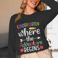 Kindergarten Where The Adventure Begins Shirt Children's Teacher Women Long Sleeve T-Shirt, novelty gifts, funny gifts Kindergarten Where The Adventure Begins Shirt Children's Teacher Women Long Sleeve T-Shirt, novelty gifts, funny gifts