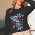 Kindergarten Is My Jam Vintage 80s Boombox Teacher Student Women Long Sleeve T-Shirt, novelty gifts, funny gifts