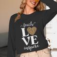 Love Leopard Print Teacher Cheetah School Inspire Teach Women Long Sleeve T-Shirt, novelty gifts, funny gifts Love Leopard Print Teacher Cheetah School Inspire Teach Women Long Sleeve T-Shirt, novelty gifts, funny gifts