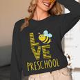 Love Preschool Back To School Yellow Bee Preschool Teacher For Men Women Girls Kids Women Long Sleeve T-Shirt, novelty gifts, funny gifts