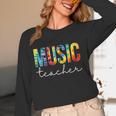 Music Teacher Tie Dye Appreciation Day Hello Back To School Men Women Women Long Sleeve T-Shirt, novelty gifts, funny gifts