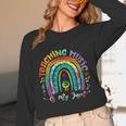 Musical Teacher Teaching Music Is My Jam Rainbow Tie Dye Women Long Sleeve T-Shirt, novelty gifts, funny gifts