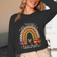 One Thankful Teacher Thanksgiving Turkey Rainbow Fall Women Long Sleeve T-Shirt, novelty gifts, funny gifts One Thankful Teacher Thanksgiving Turkey Rainbow Fall Women Long Sleeve T-Shirt, novelty gifts, funny gifts