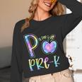 P Is For Pre-K Preschool Teacher Tie Dye Back To School Women Long Sleeve T-Shirt, novelty gifts, funny gifts