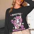 Pink Unicorn Spanish Teacher Regalos Para Bilingue Teacher Women Long Sleeve T-Shirt, novelty gifts, funny gifts